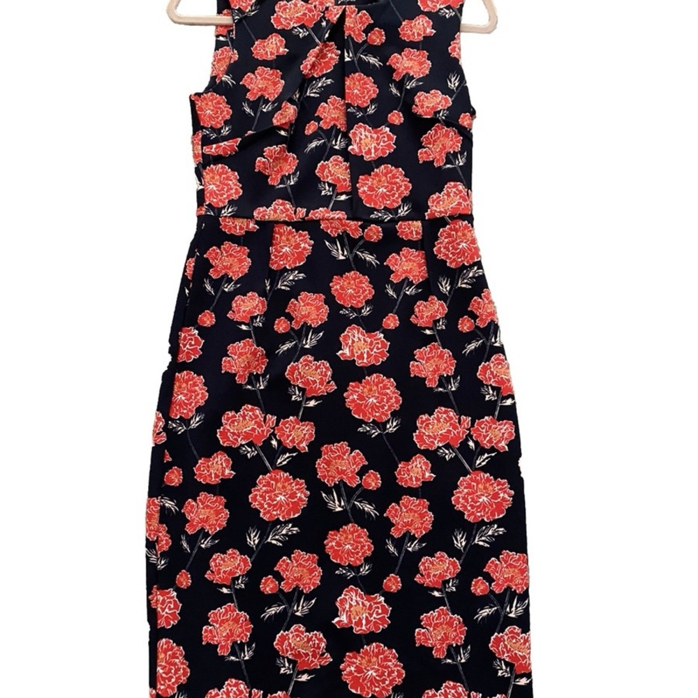 Floral Sleeveless Dress - Black and Red